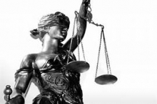Sculpture of scales of justice